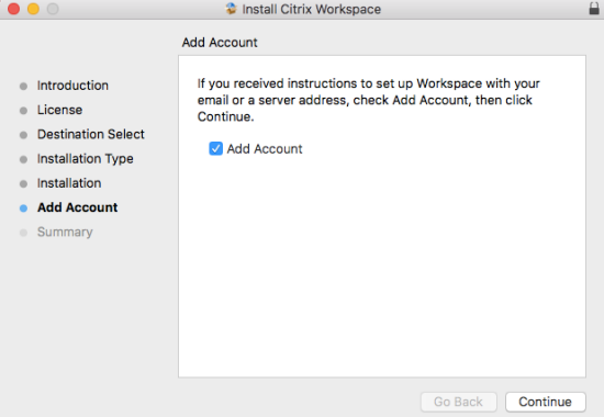 installing the citrix receiver for mac
